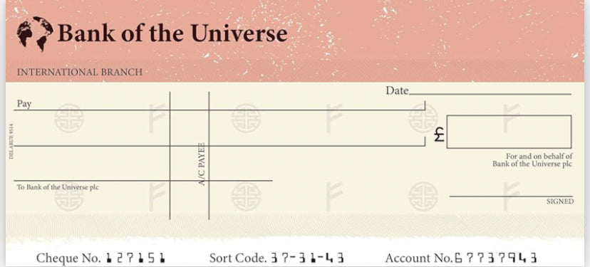 Law of attraction blank cheques