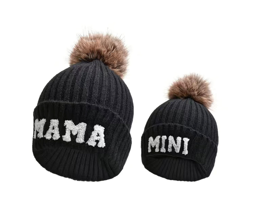 2 piece mother and child hat