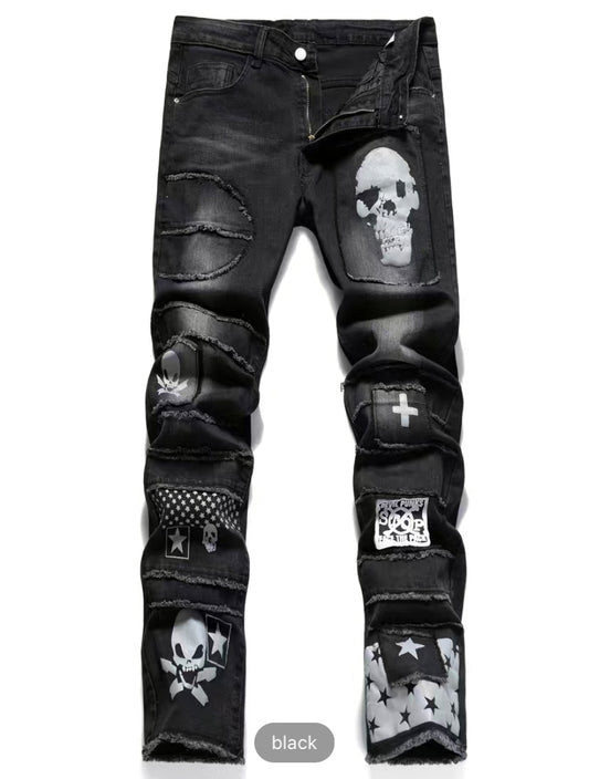 Men’s skull jeans