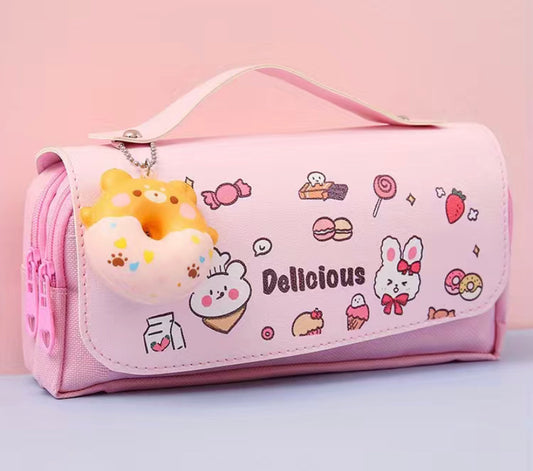 1pc Cute Pencil Case With Large Capacity - Multi-functional Stationery Organizer For Students, With Stress-Relieving Features, Suitable For Both Men And Women