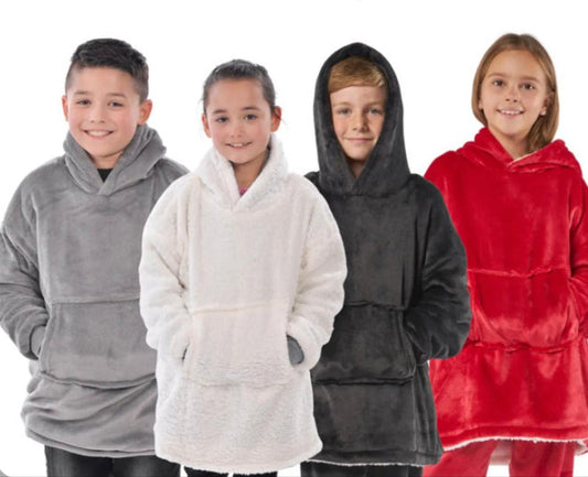 Reversible Kids Ribbon oversized cosy sherpa hoodie